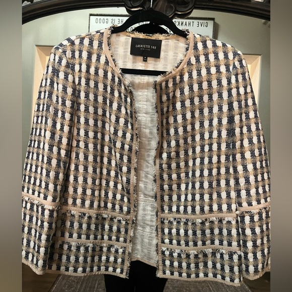 Lafayette 148 tweed open front blazer size M - Picture 1 of 5